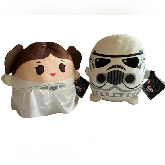 Star Wars Cuutopia Stormtrooper and Princess Leia Plush Toy Bundle - Picture 1 of 6